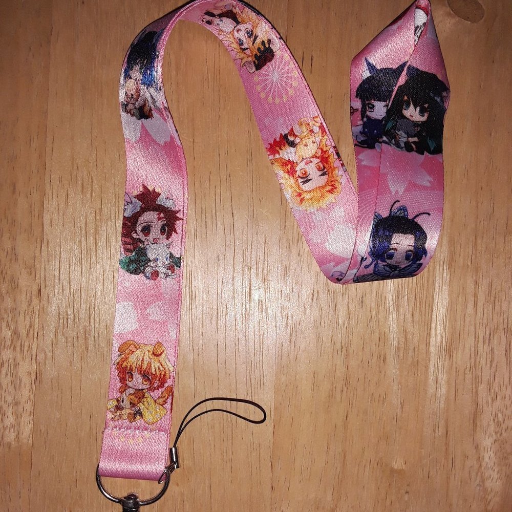 Anime Demon Slayer Kimetsu No Yaiba Pink Lanyard